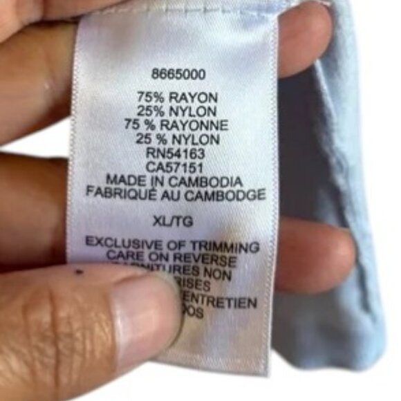 Karl Lagerfeld embellished crew neck t-shirt light blue women's size XL NWT - Picture 6 of 6